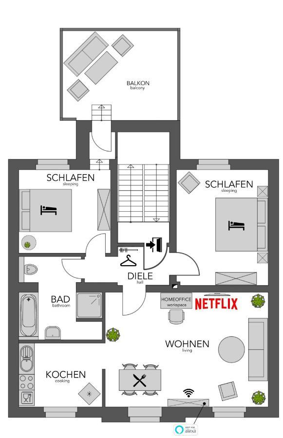 Secret Hideaways Tropical Feeling Mit 2 Schlafzimmer Nahe City L Messe L Flughafen L Hbf 뒤스부르크 외부 사진